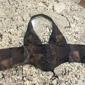 WHITE FOX CAMO CORSET TOP - SIZE MEDIUM